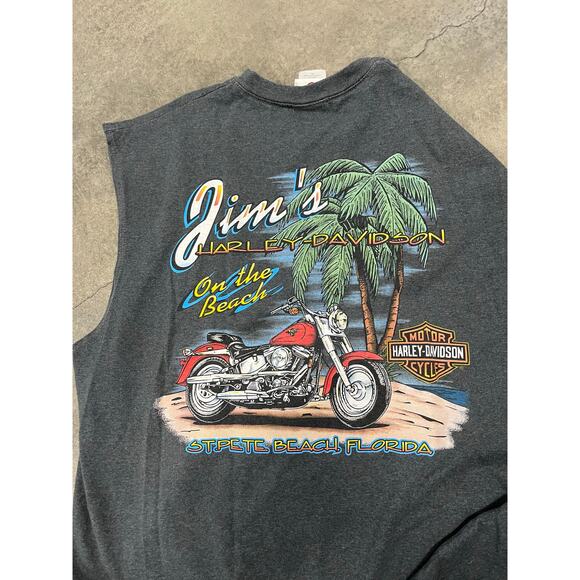 Vintage Harley Davidson Logo at Pete’s beach‎ Florida XL Tank Top - Picture 5 of 6